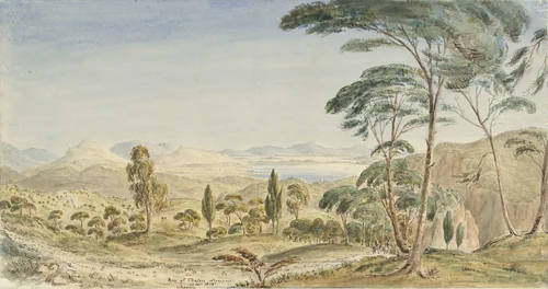 De baai van Chalcis, Negroponte by anonymous, drawing, 1838