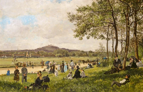Race Course at Longchamps by French 19th Century, painting, 1870
