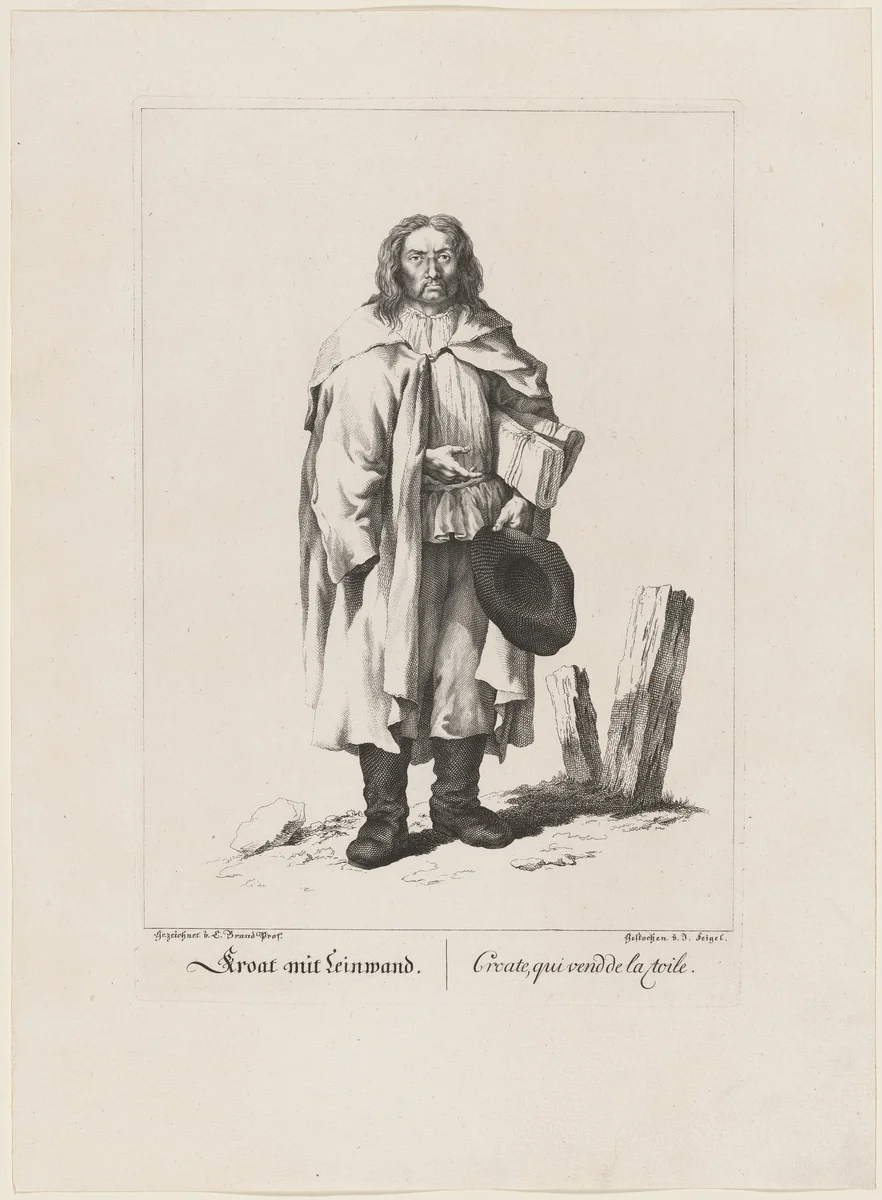 Kroat mit Leinwand (Linen Merchant) by Johann Feigel
Johann Christian Brand, print, 1775