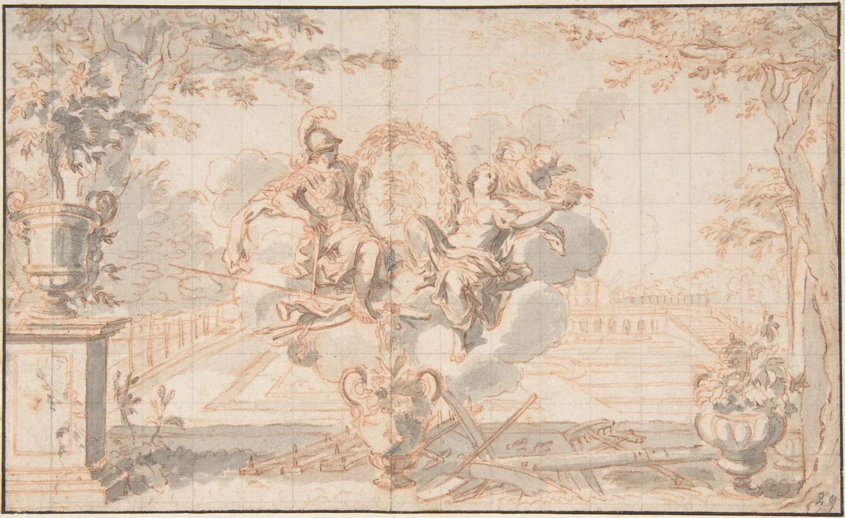 Allegory of Spring, after Sébastien Leclerc by anonymous, drawing, 1700-1799