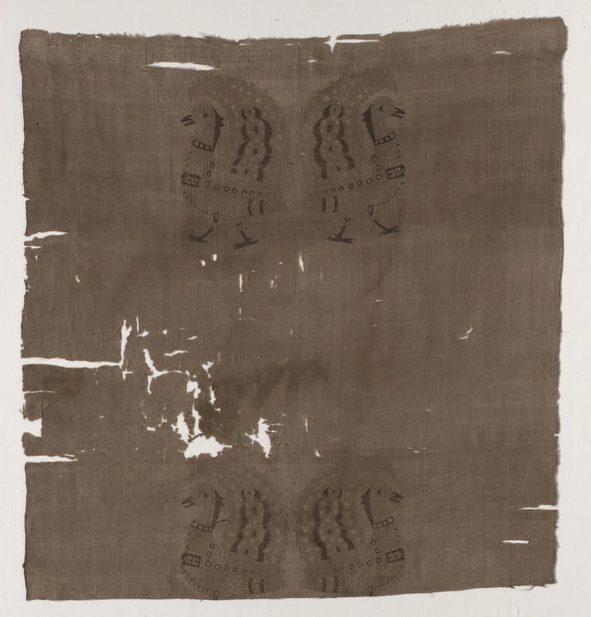 Fragment with peacocks by Unknown, textile, 950-1968