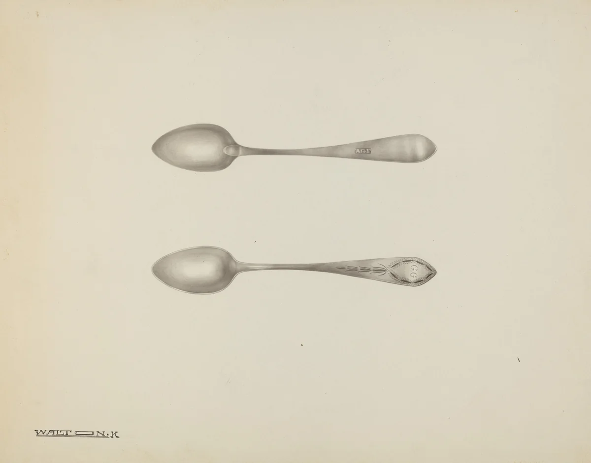 Silver Teaspoon by Kalamian Walton, index of american design, 1939