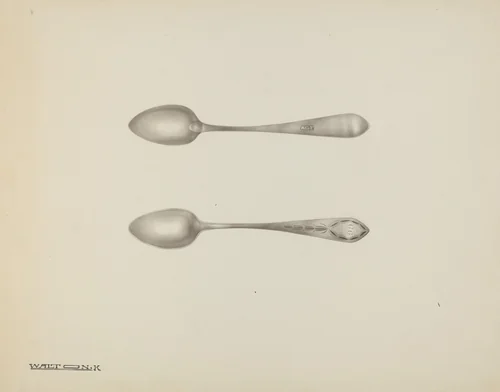 Silver Teaspoon by Kalamian Walton, index of american design, 1939