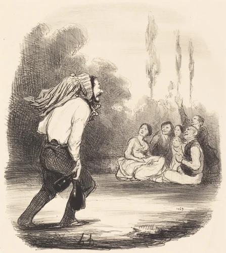 Le Plus farceur de la société by Honoré Daumier, print, 1847