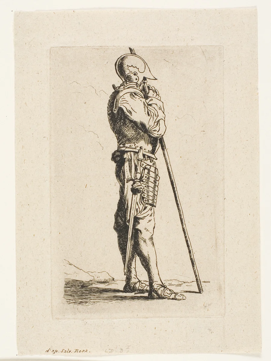 A Soldier Standing, in Profile by Charles Meryon, print, 1849