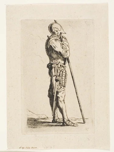 A Soldier Standing, in Profile by Charles Meryon, print, 1849