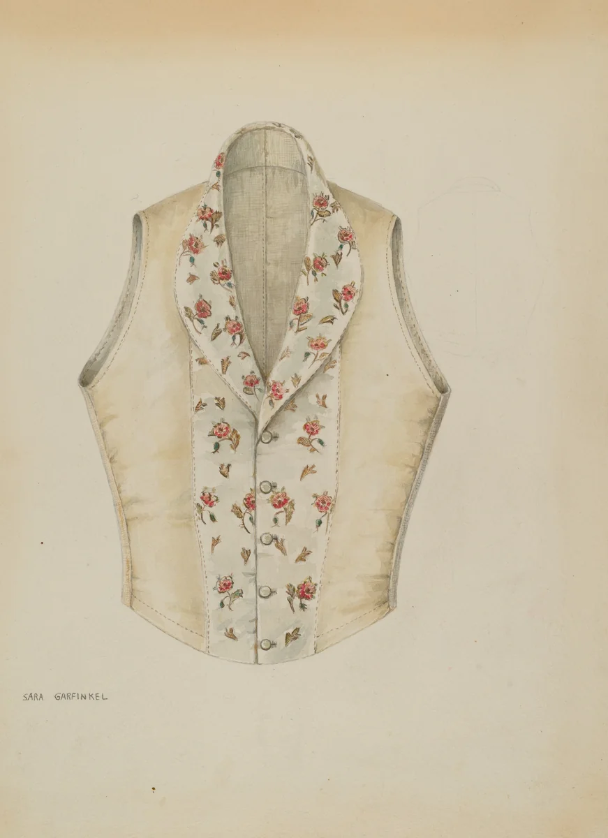 Waistcoat by Sara Garfinkel, index of american design, 1937
