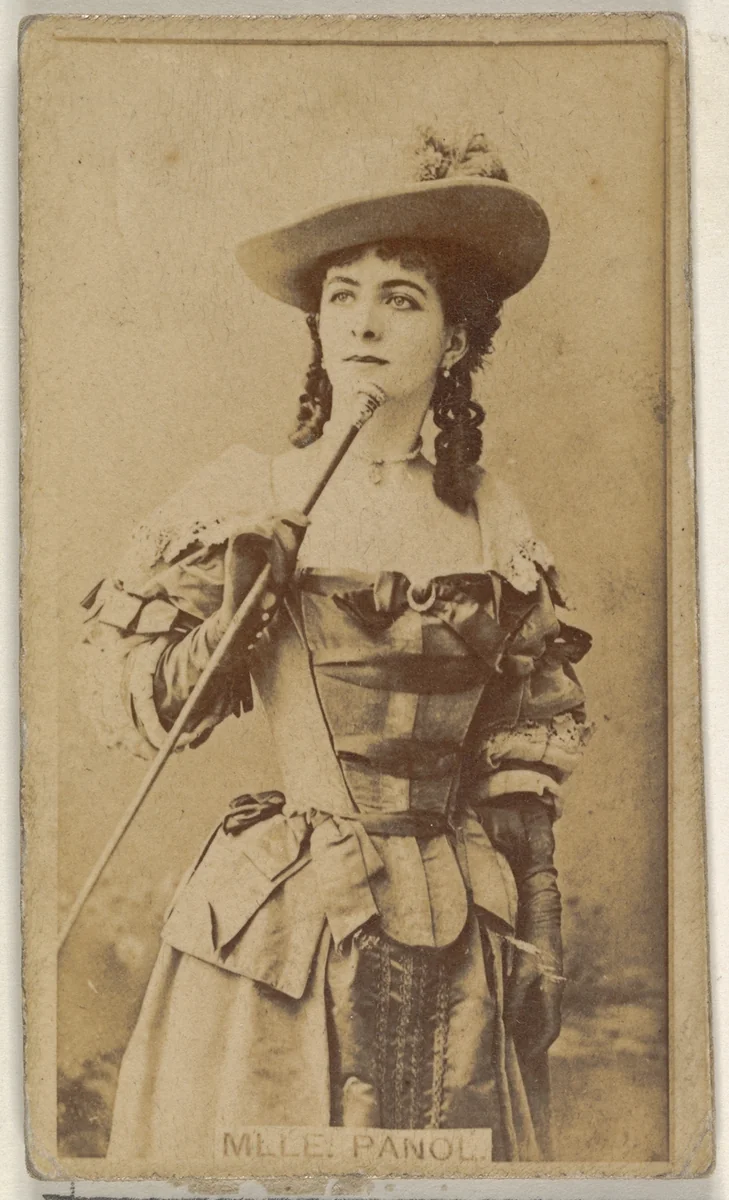 Mlle. Panol, from the Actors and Actresses series (N45, Type 8) for Virginia Brights Cigarettes by Allen & Ginter, photograph, 1885-1891