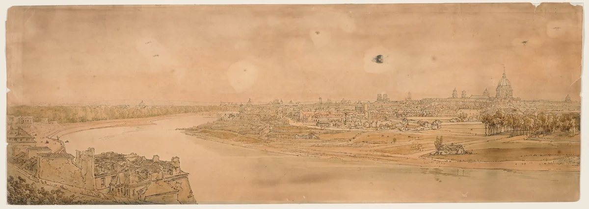 A Selection of Twenty of the Most Picturesque Views in Paris: A General View of Paris, taken from Chaillot by Thomas Girtin, print, 1802