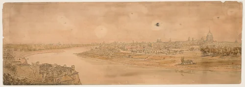 A Selection of Twenty of the Most Picturesque Views in Paris: A General View of Paris, taken from Chaillot by Thomas Girtin, print, 1802
