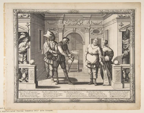 Actors at the Hotel de Bourgogne by Abraham Bosse, print, 1628-1639