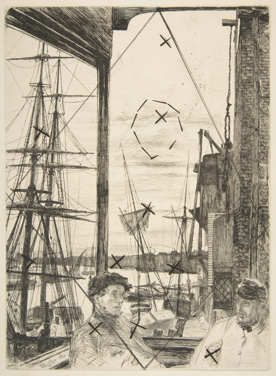 Rotherhithe (Wapping) by James McNeill Whistler, print, 1860