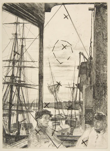 Rotherhithe (Wapping) by James McNeill Whistler, print, 1860