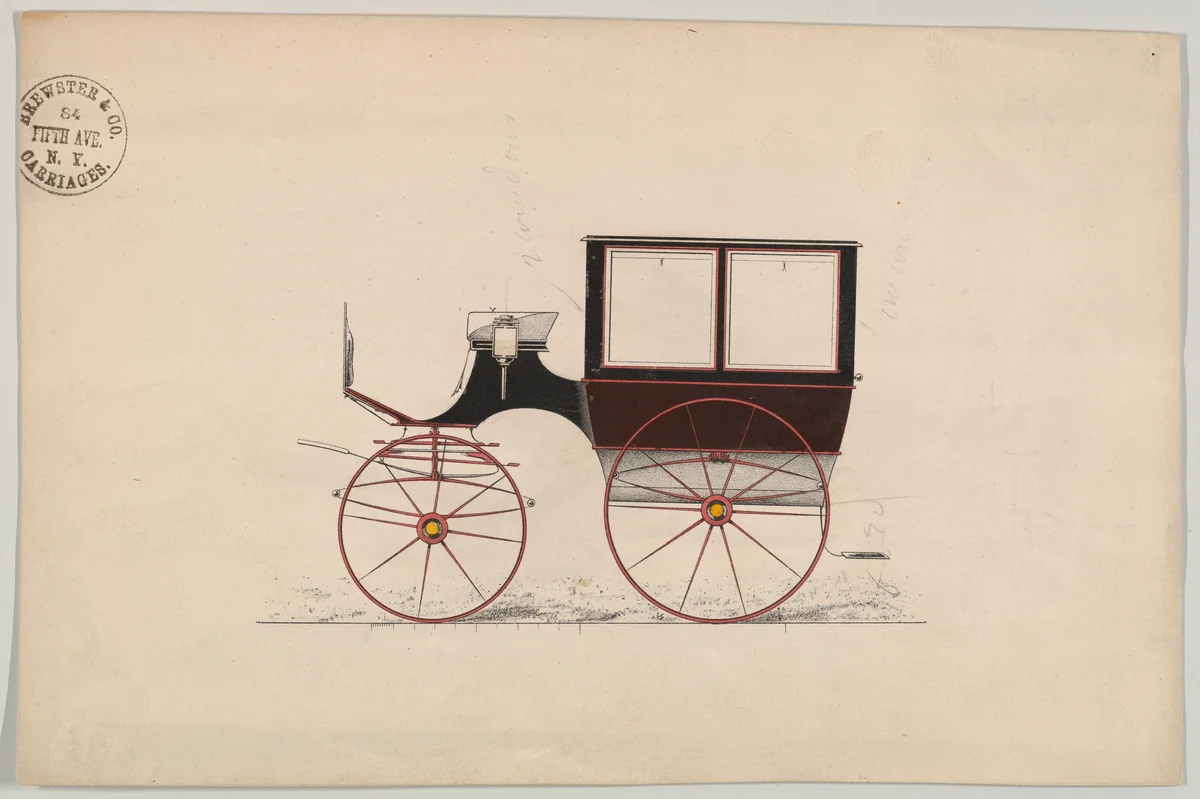 Design for Wagonette or Omnibus (unnumbered) by Brewster & Co., print, 1850-1870