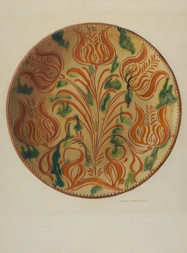 Pa. German Plate by Carl Strehlau, index of american design, 1938