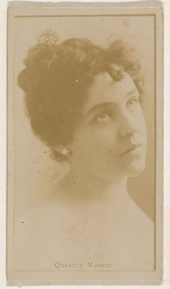 Queenie Vassar, from the Actresses series (N245) issued by Kinney Brothers to promote Sweet Caporal Cigarettes by Kinney Brothers Tobacco Company, photograph, 1890