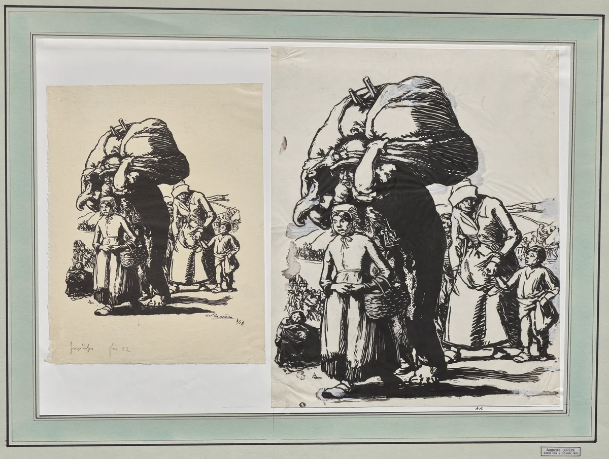 Fugitifs by Auguste Louis Lepère, print, 1914