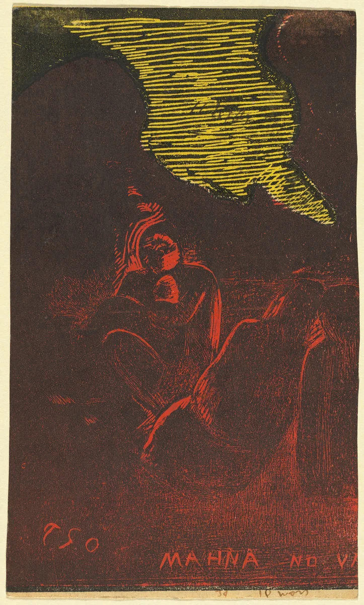 Mahna no Varua Ino (The Demon Speaks) [verso] by Paul Gauguin, print, 1893-1894