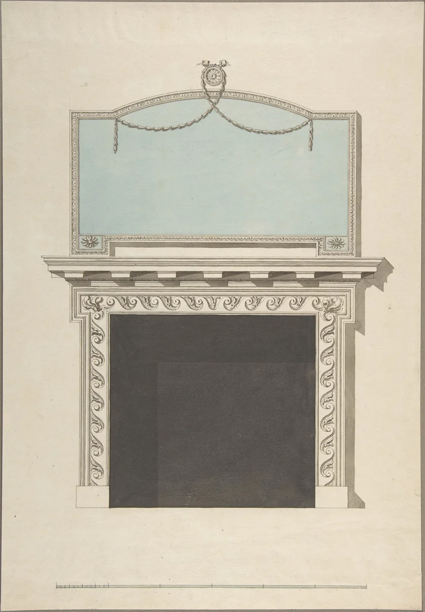 Design for a Chimneypiece by John Yenn, drawing, 1770-1821