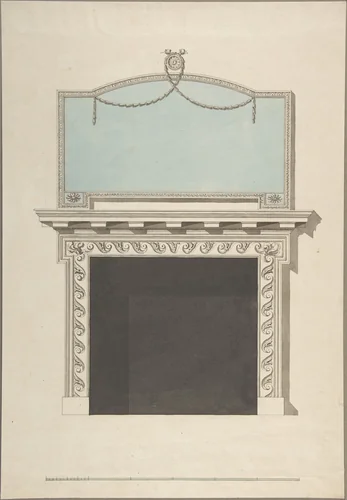 Design for a Chimneypiece by John Yenn, drawing, 1770-1821