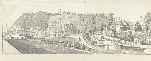 Grebbesluis by Jan de Beijer, drawing, 1750