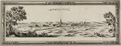 Moyenvic, Lorraine, 1631 by Nicolas Cochin, print, 1635