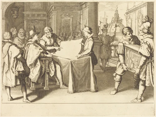 Restoration of the Duomo, Florence by Jacques Callot, print, 1614