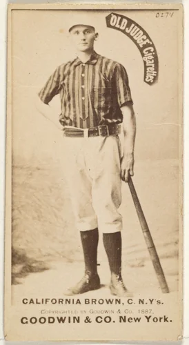 William "California" Brown, Catcher, New York, from the Old Judge series (N172) for Old Judge Cigarettes by Goodwin & Company, photograph, 1887