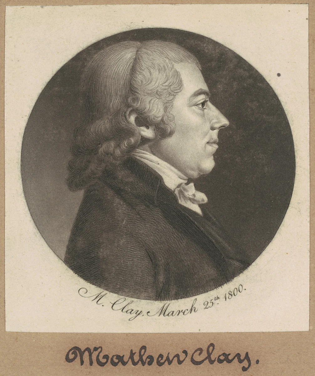 Matthew Clay by Charles B. J. Févret de Saint-Mémin, print, 1800