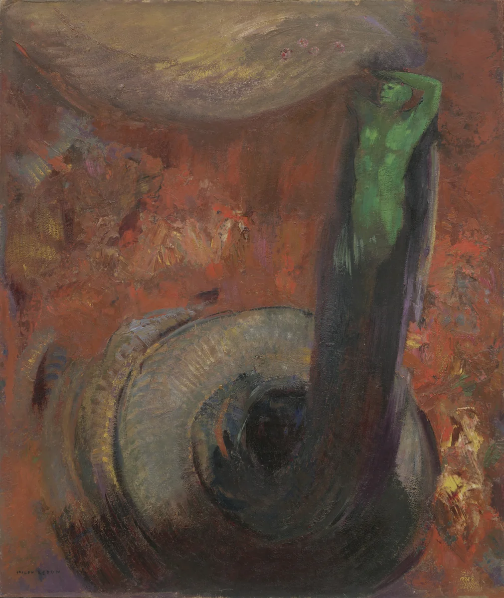 Green Death by Odilon Redon, painting, 1905