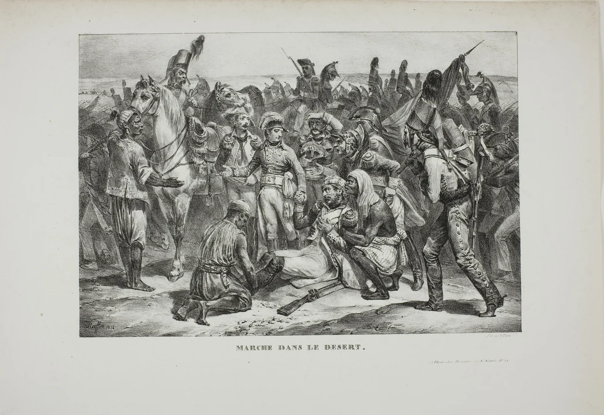 Desert March by Denis Auguste Marie Raffet, print, 1826