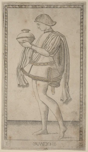 Fameio (Servant) by Master of the E-Series Tarocchi, print, 1465