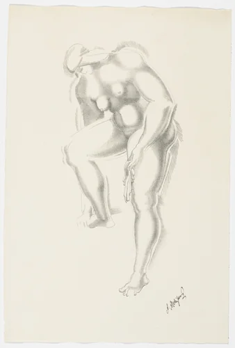 Untitled (Bather) from the portfolio Alexandre Archipenko: Dreizehn Steinzeichnungen by Alexander Archipenko, print, 1921