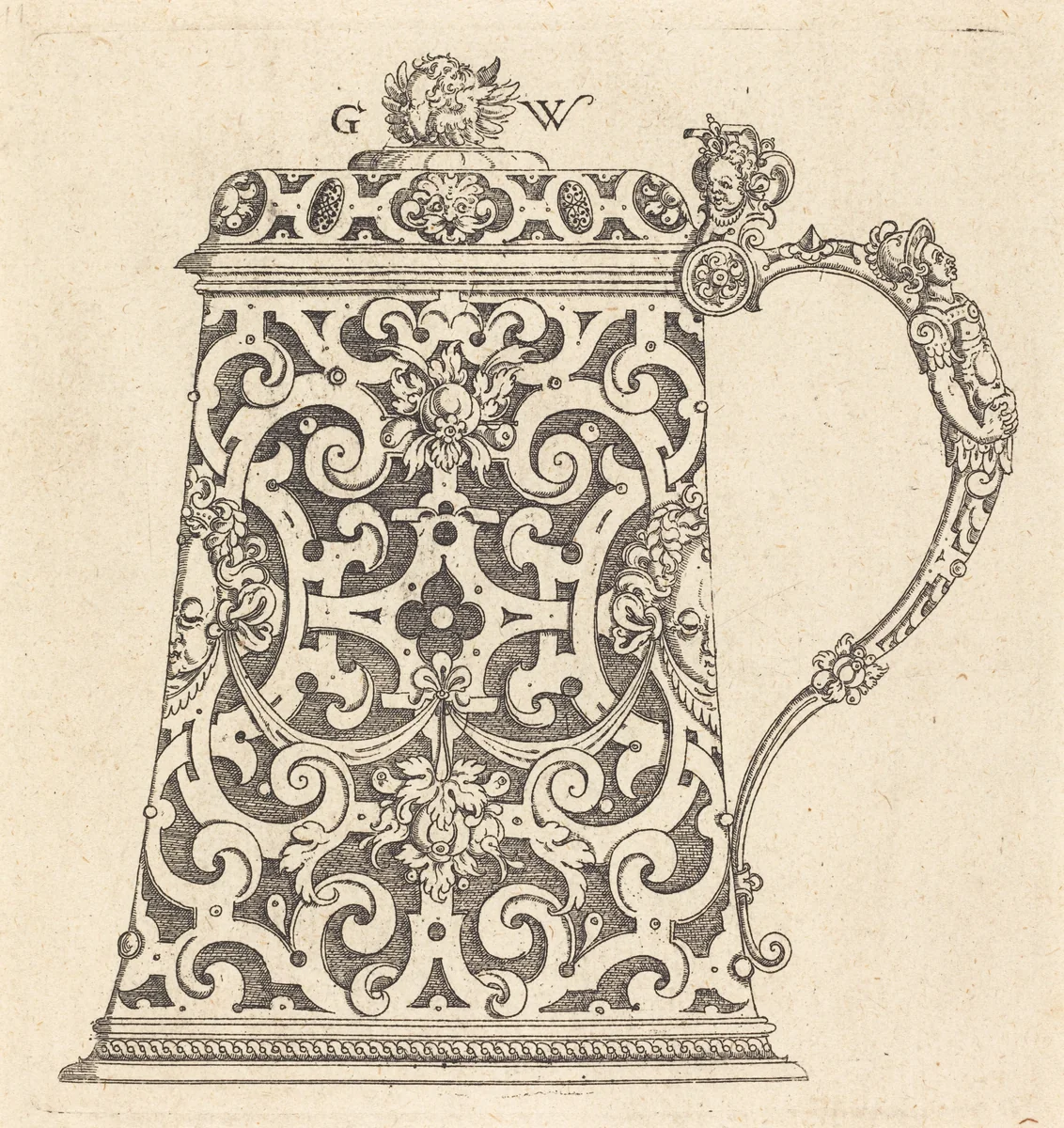 Tankard by Georg Wechter, print, 1526-1586
