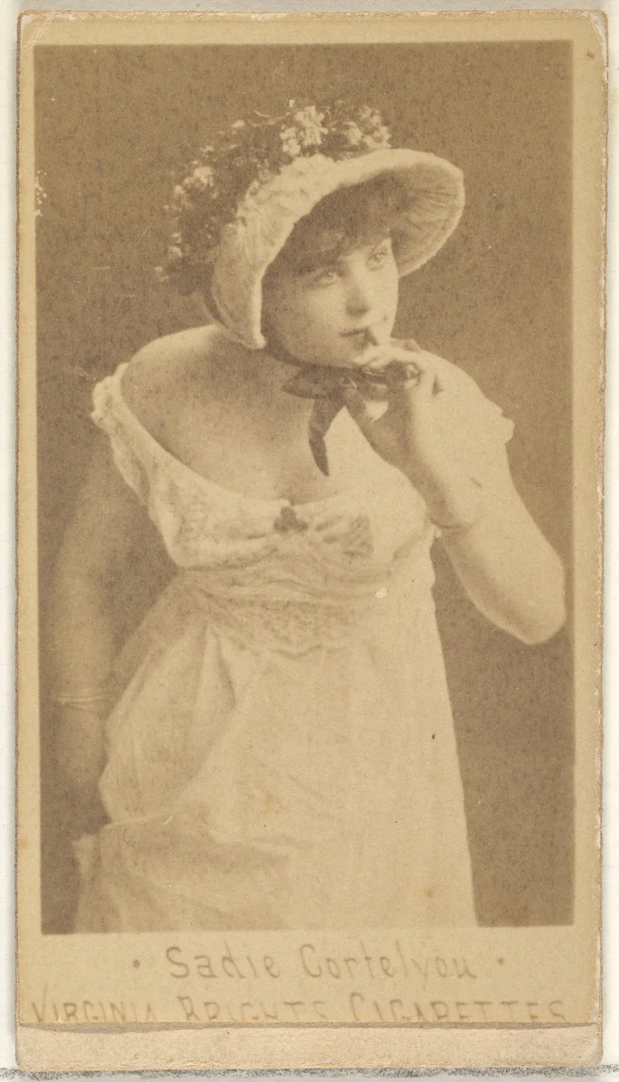 Sadie Cortelyou, from the Actors and Actresses series (N45, Type 1) for Virginia Brights Cigarettes by Allen & Ginter, photograph, 1885-1891