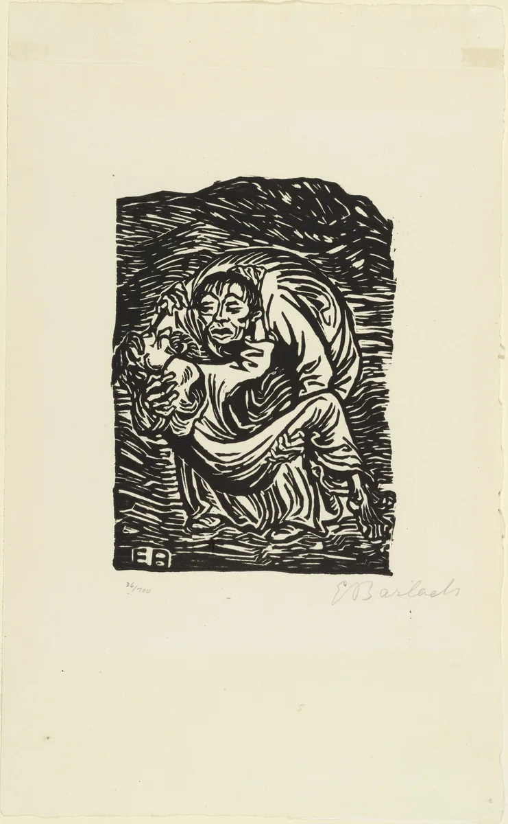 The Good Samaritan (Barmherziger Samariter) by Ernst Barlach, print, 1919