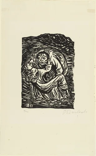 The Good Samaritan (Barmherziger Samariter) by Ernst Barlach, print, 1919