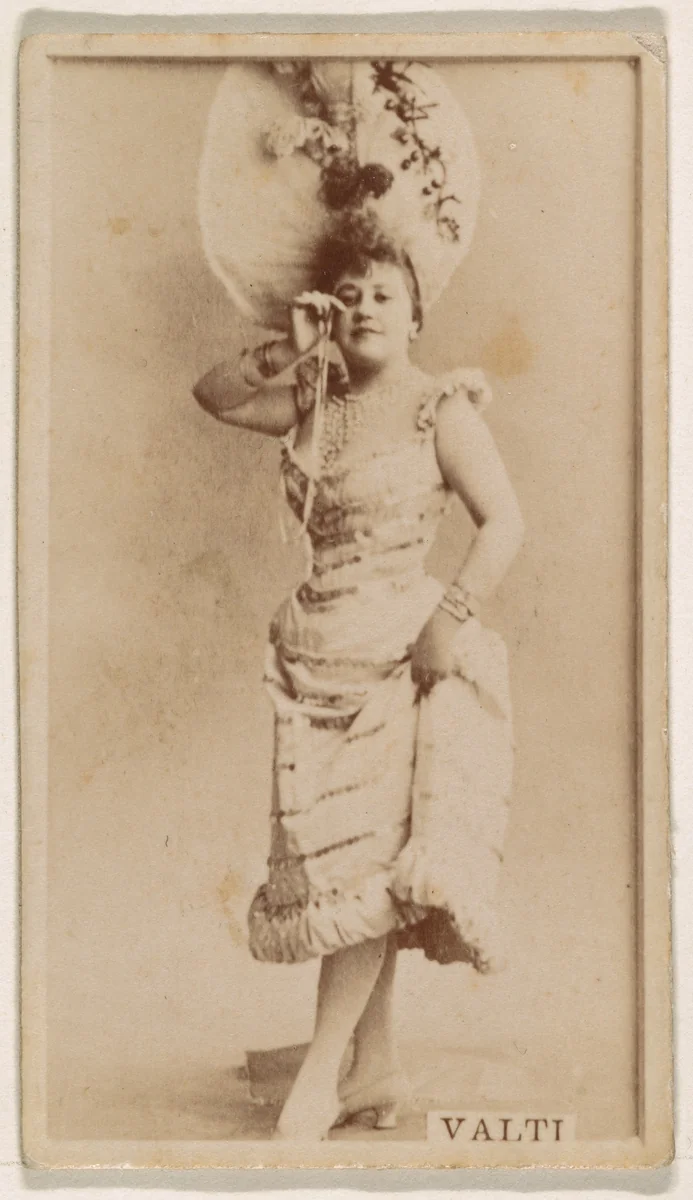 Miss Valti, from the Actresses series (N245) issued by Kinney Brothers to promote Sweet Caporal Cigarettes by Kinney Brothers Tobacco Company, photograph, 1890