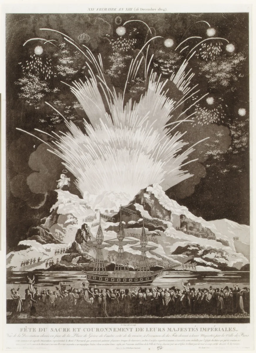 Coronation of Napoleon, Paris, December 16, 1804 by Louis Le Coeur, print, 1804-1825