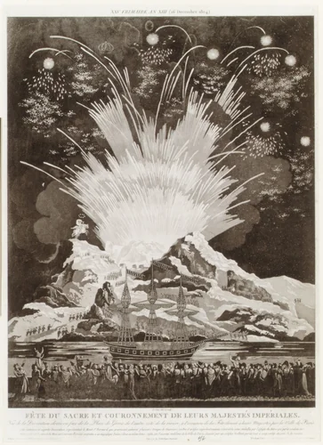 Coronation of Napoleon, Paris, December 16, 1804 by Louis Le Coeur, print, 1804-1825