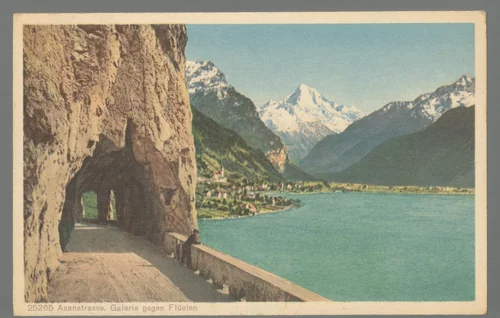 Axenstrasse. Galerie gegen Flüelen by anonymous, print, 1897-1924