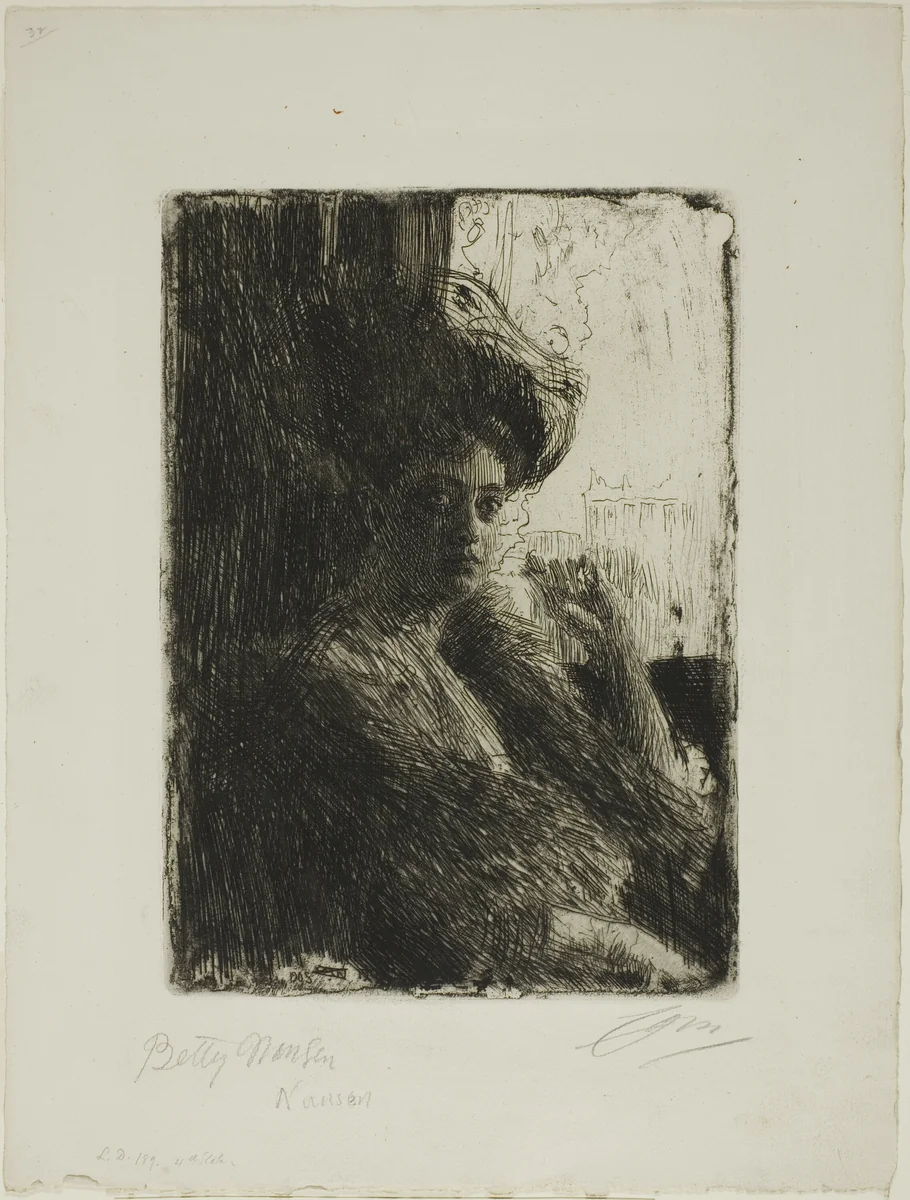 Betty Nansen by Anders Zorn, print, 1905