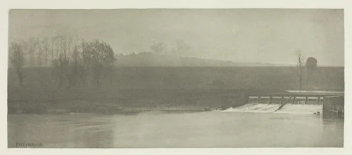 A Rainy Day at Flander's Weir by Peter Henry Emerson, print, 1880-1888