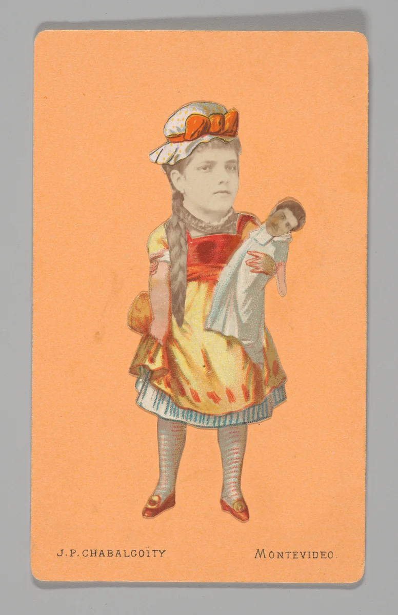 [Photo Collage: Girl with Doll] by Juan Pedro Chabalgoity, photograph, 1870-1880