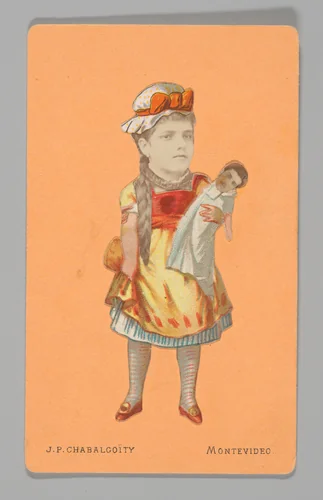 [Photo Collage: Girl with Doll] by Juan Pedro Chabalgoity, photograph, 1870-1880