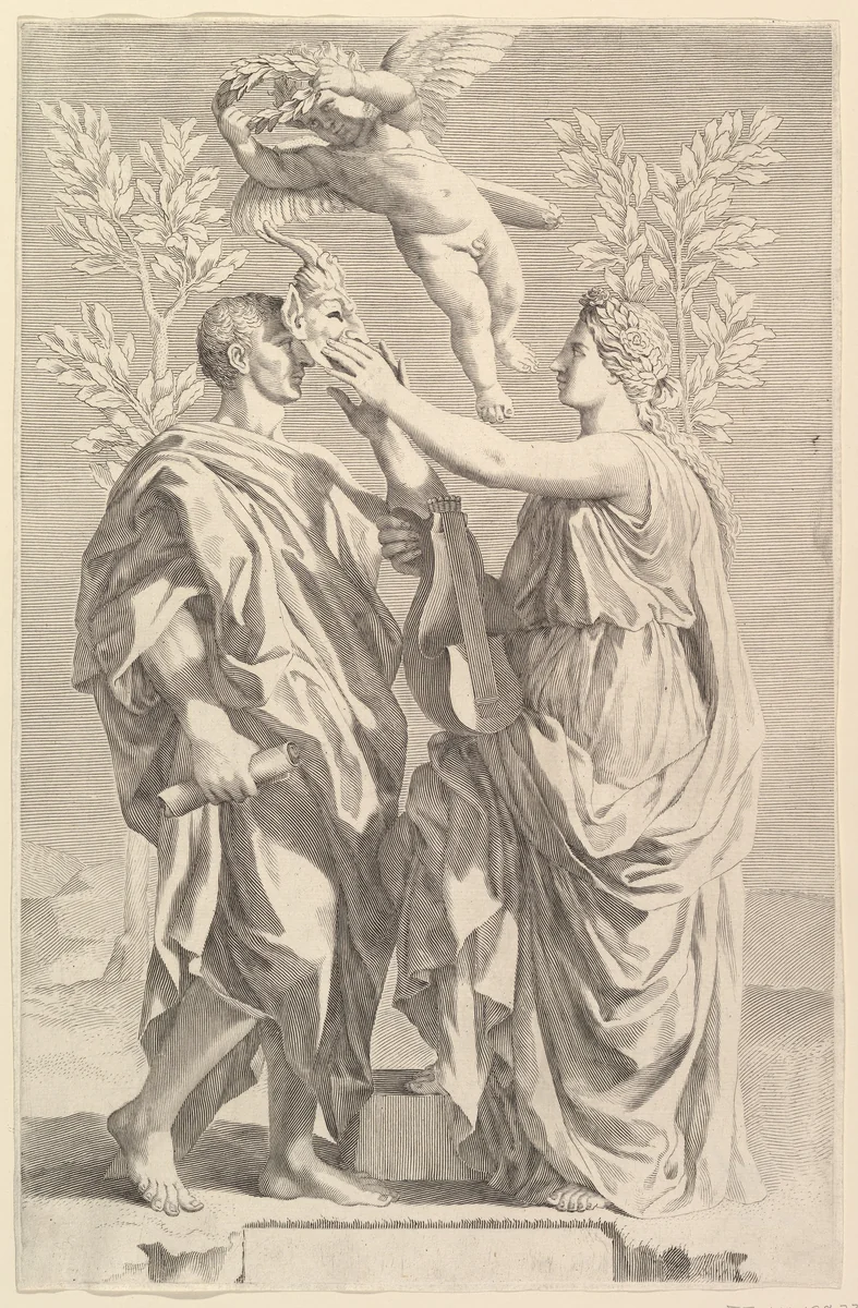 Frontispiece: Horace, Quinti Horatii Flacci Opera by Claude Mellan, print, 1642