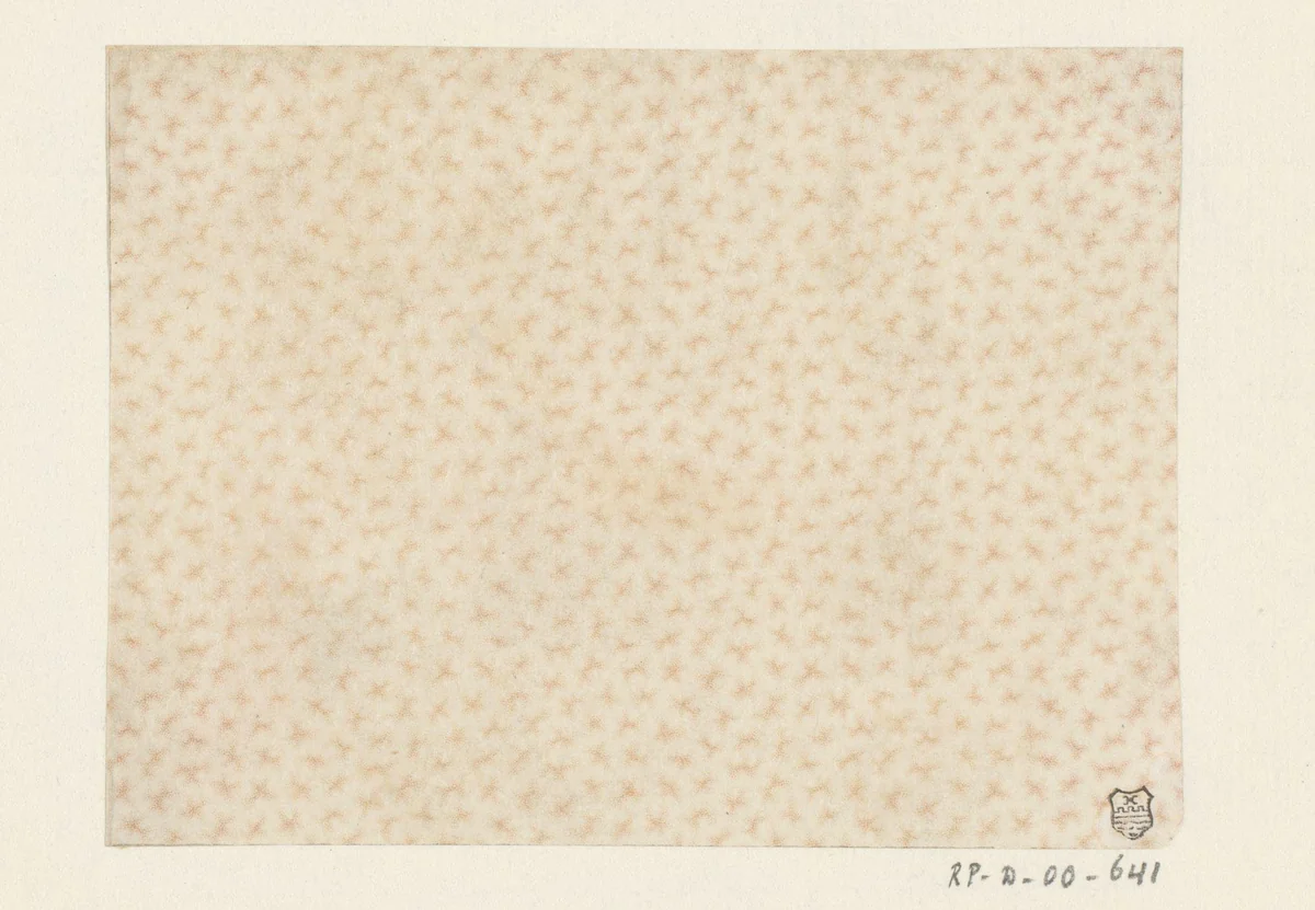 Blad met strooipatroon van sterachtig motief by anonymous, print, 1750-1900