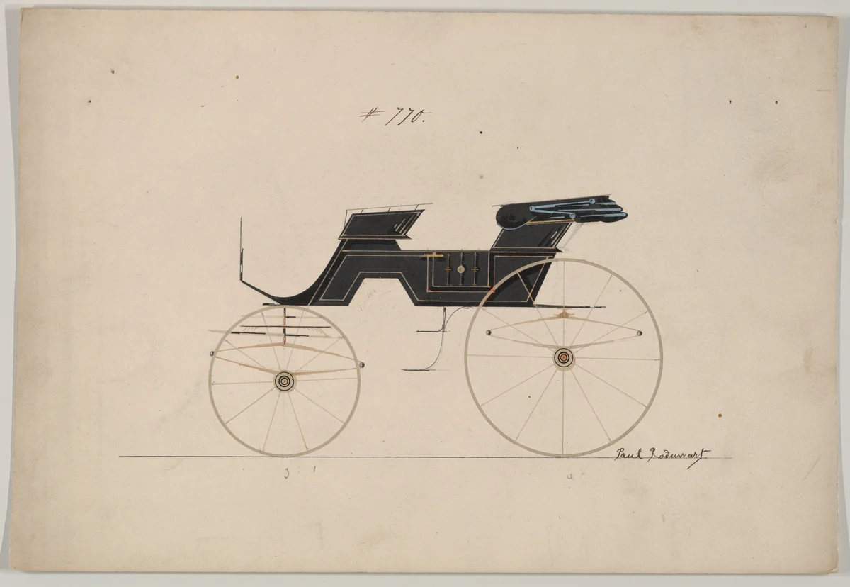Design for Phaeton, no. 770 by Brewster & Co., drawing, 1850-1874