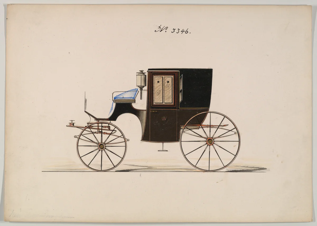 Brougham #3346 by Brewster & Co., drawing, 1877
