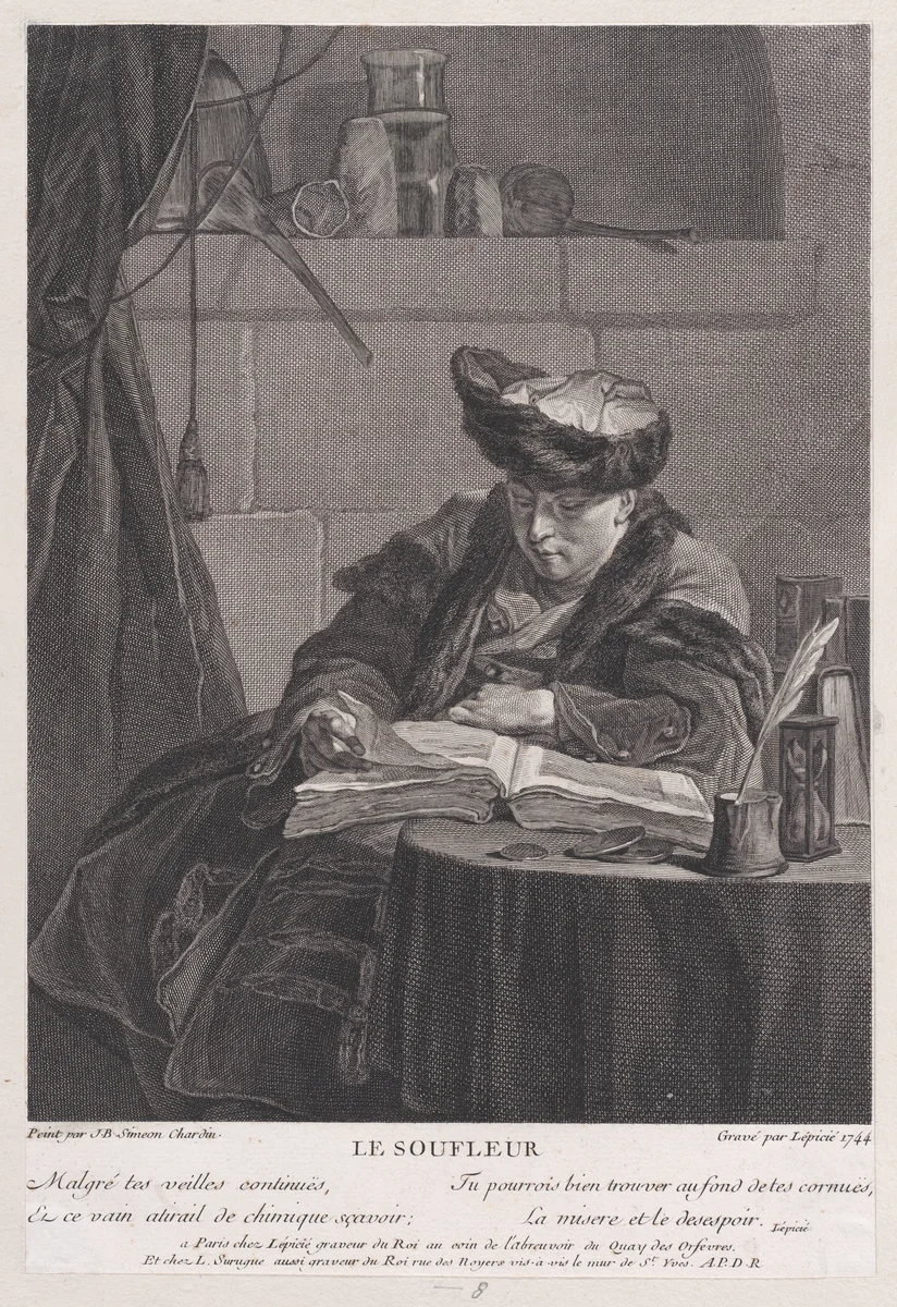 The Philosopher by Bernard Lepicié, print, 1744
